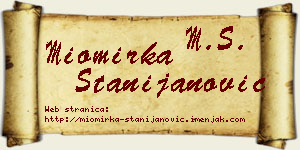 Miomirka Stanijanović vizit kartica